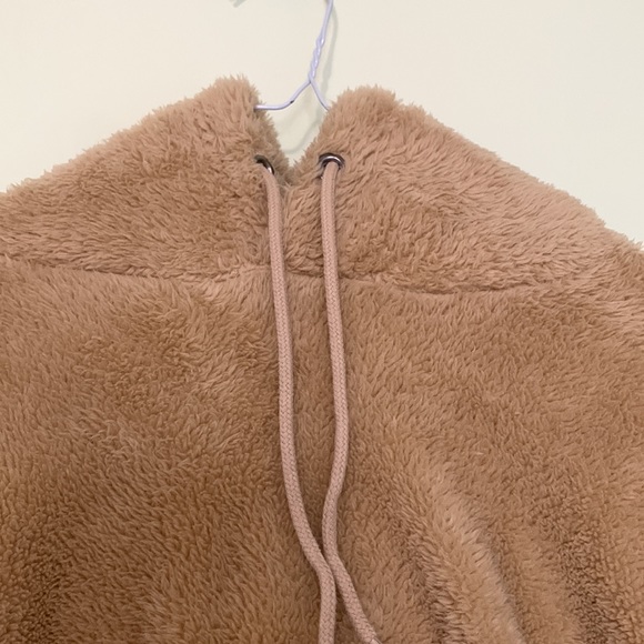 Fluffy Teddy Bear Sherpa Hoodie Size M - Picture 2 of 5